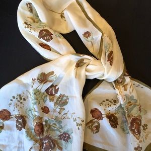 Vintage floral silk Oscar de la Renta scarf MINT